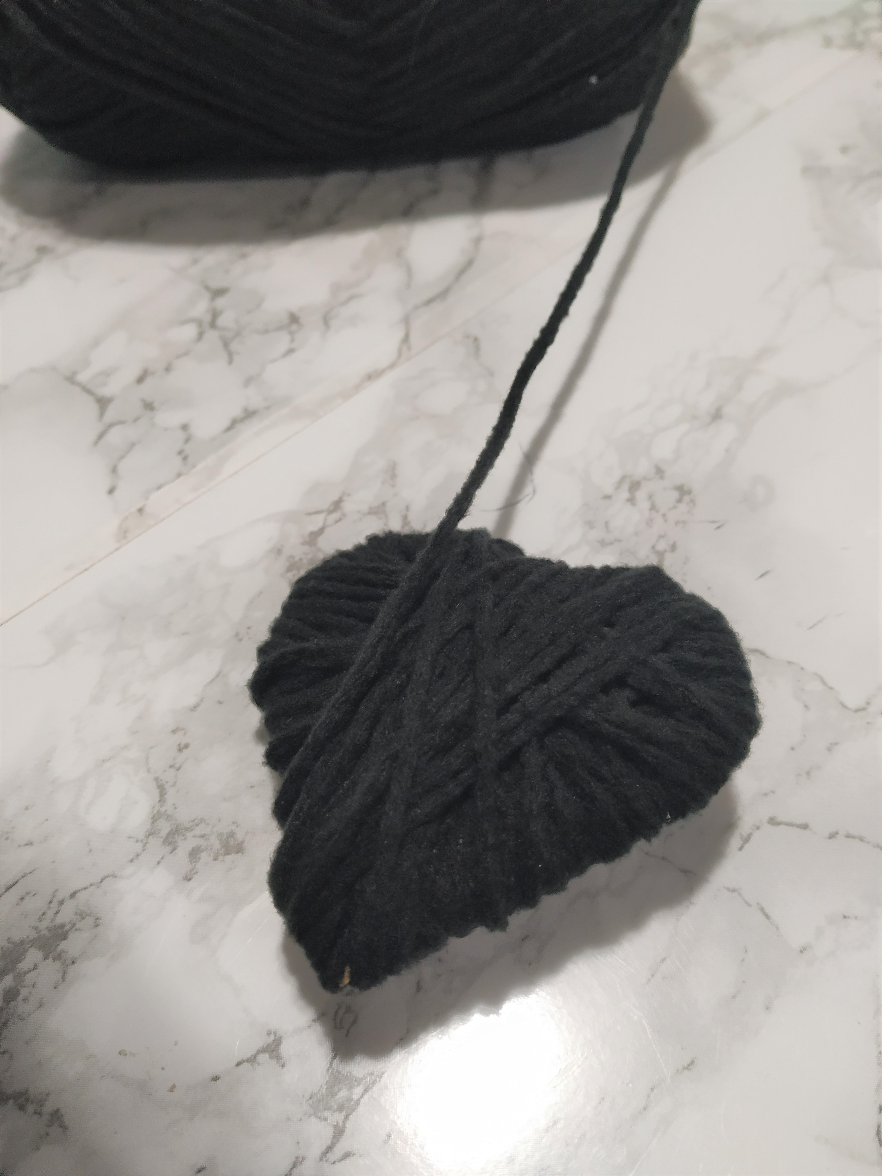 yarn wrapped heart.