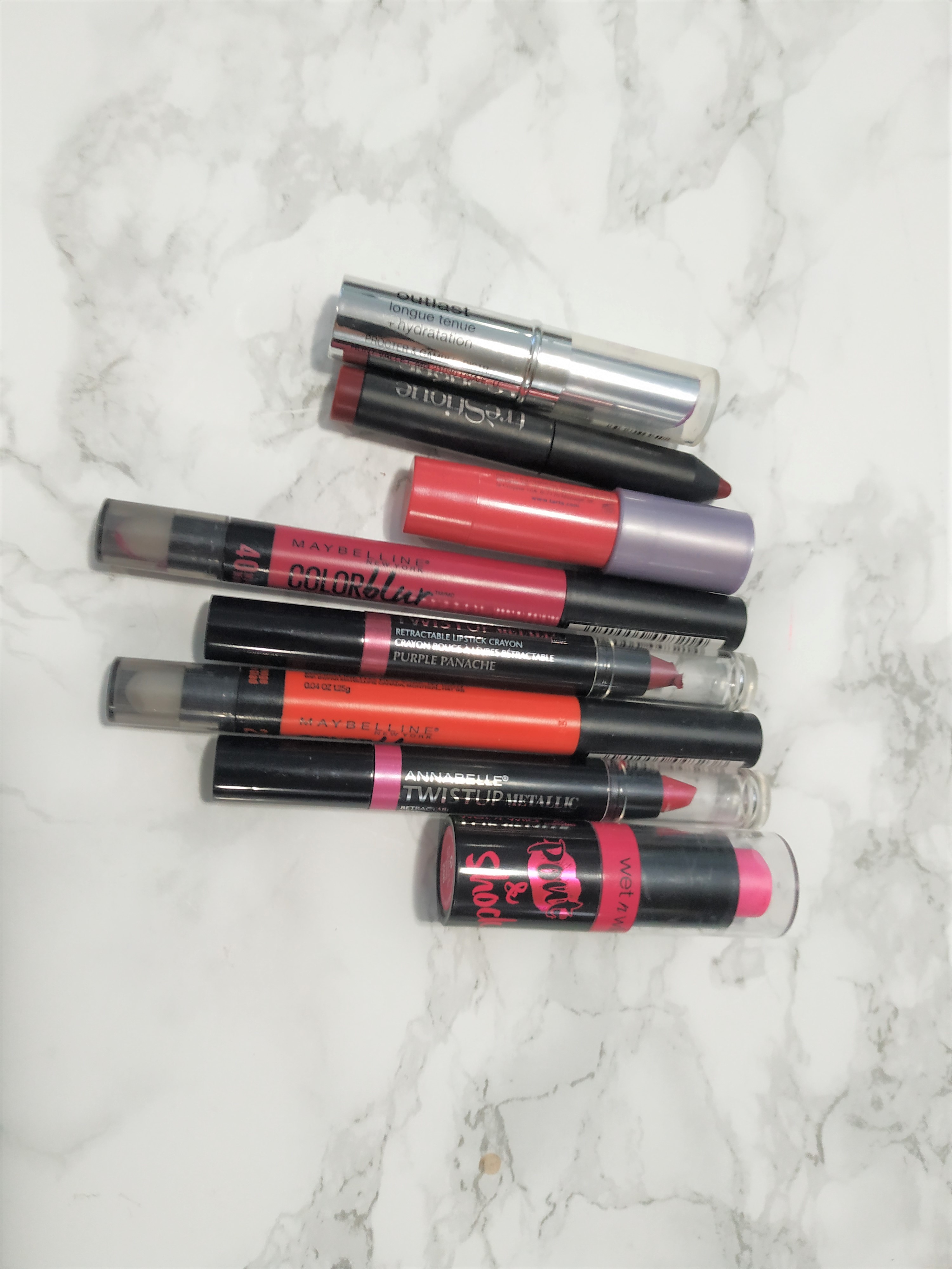 Lipsticks in different shades.