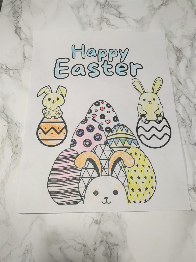 Colored in Easter coloring page