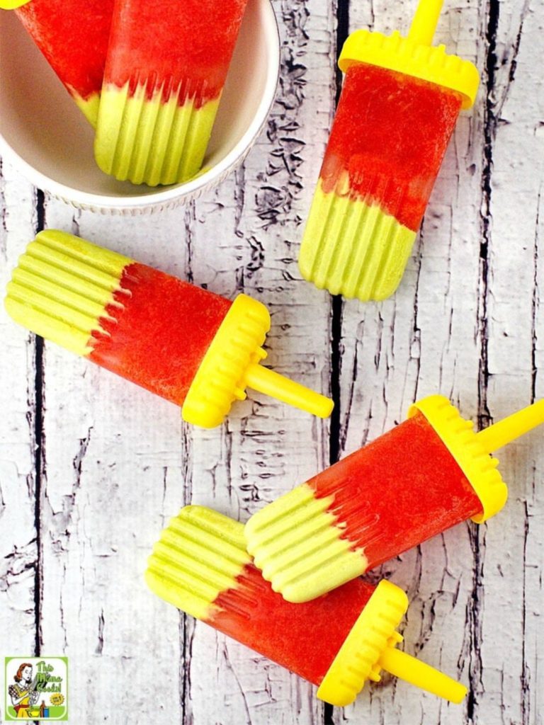 Watermelon and avocado popsicles.