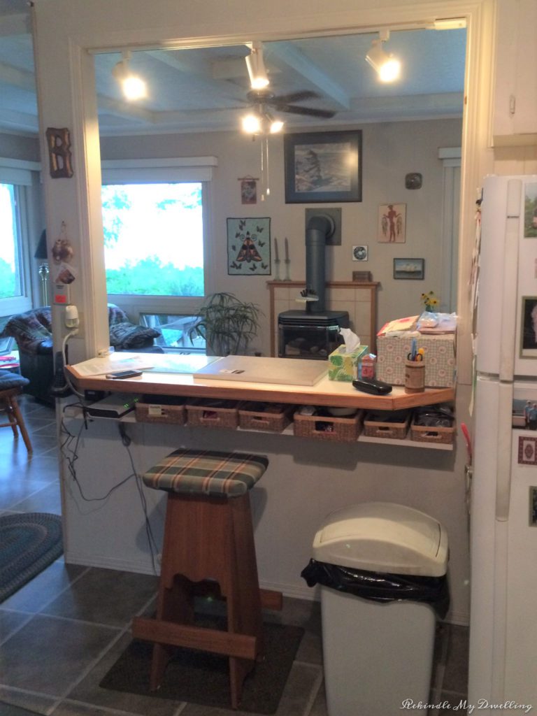 View from the kitchen into living room.