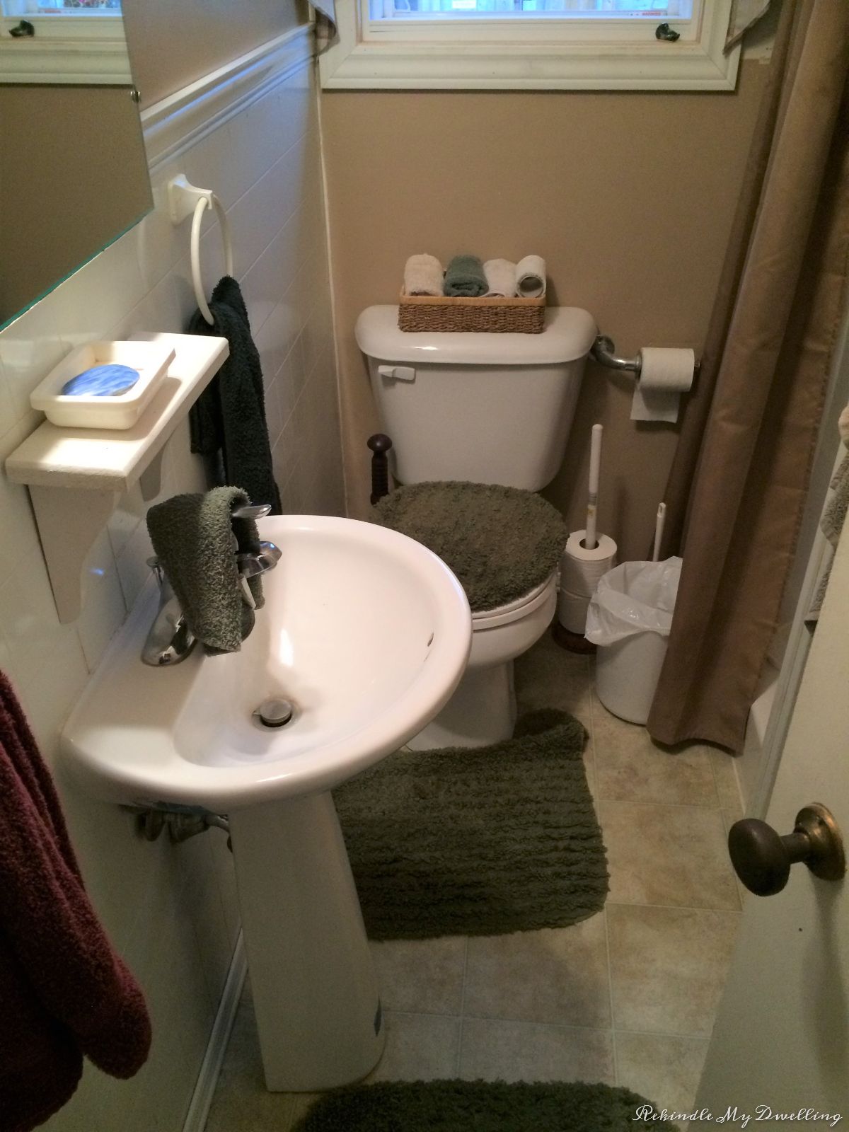 Bathroom with toilet and sink.