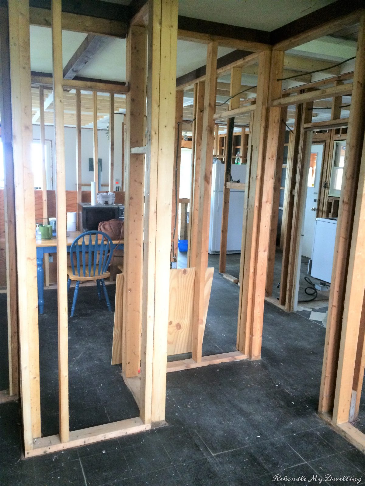 Cottage renovation frame.