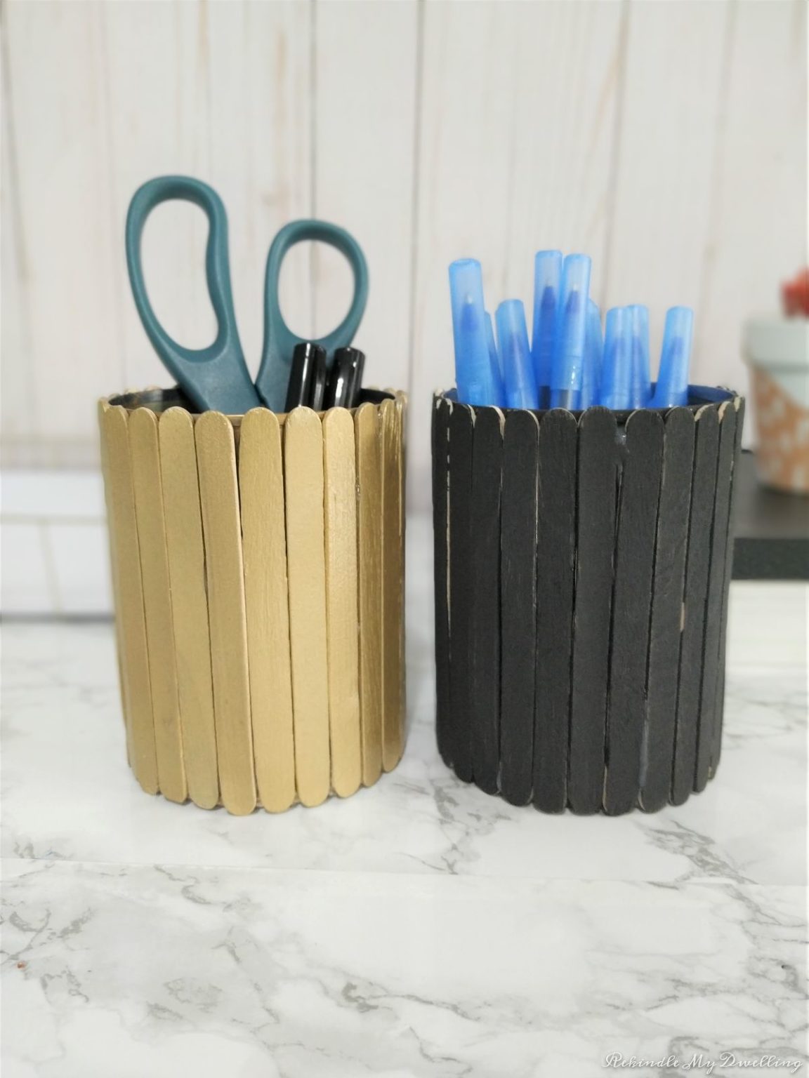 Popsicle Stick Pencil Holders Diy Rekindle My Dwelling