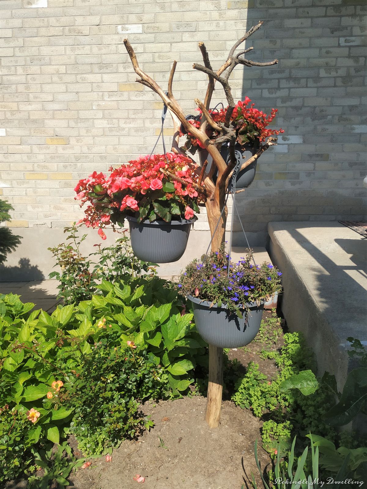 Branch flower basket holder.