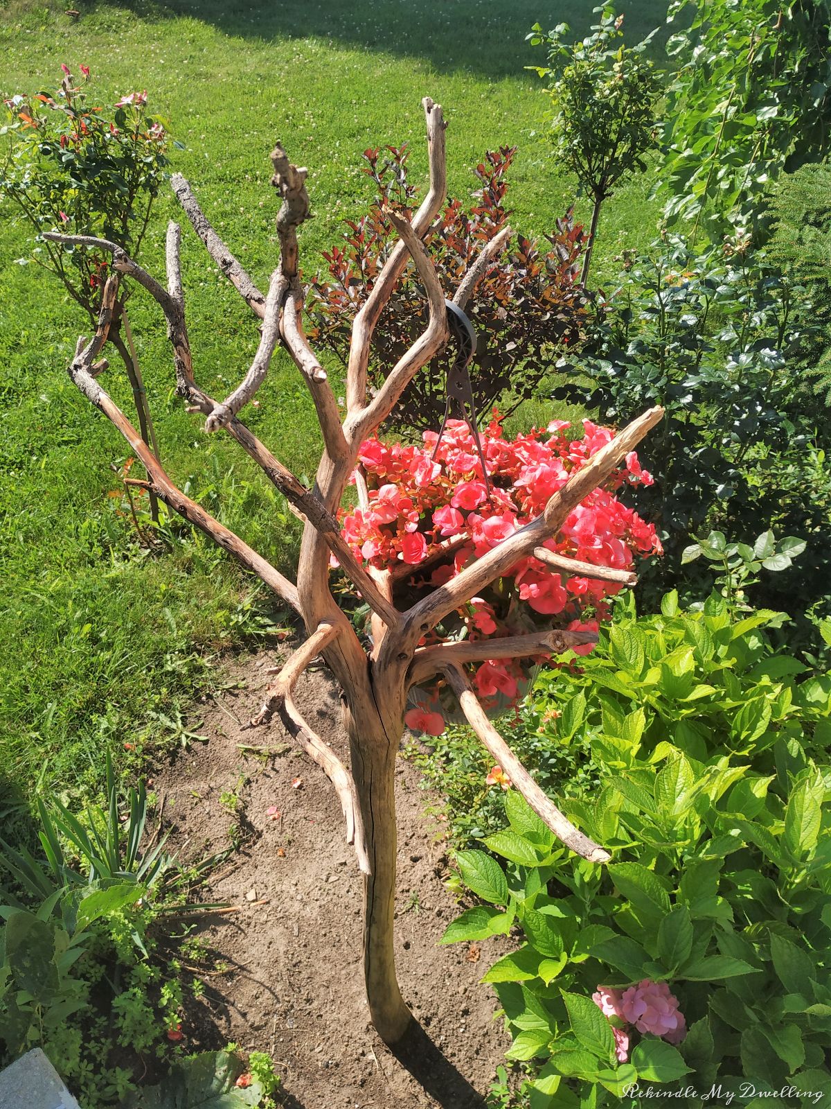 Branch flower basket holder.