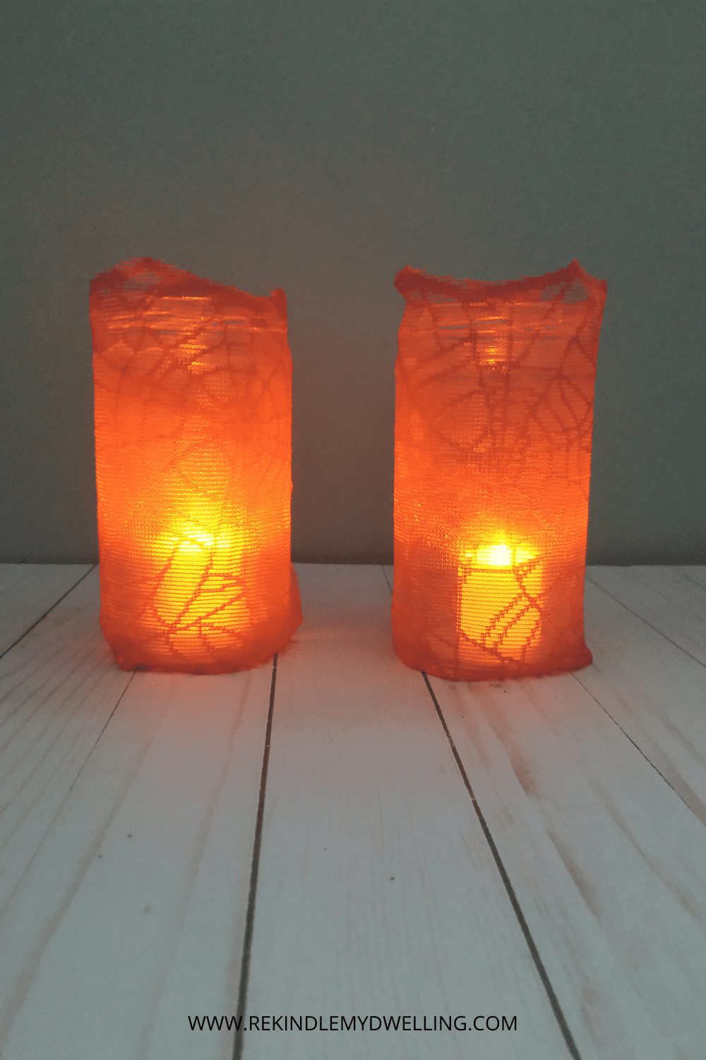 diy halloween lanterns with lights inside.