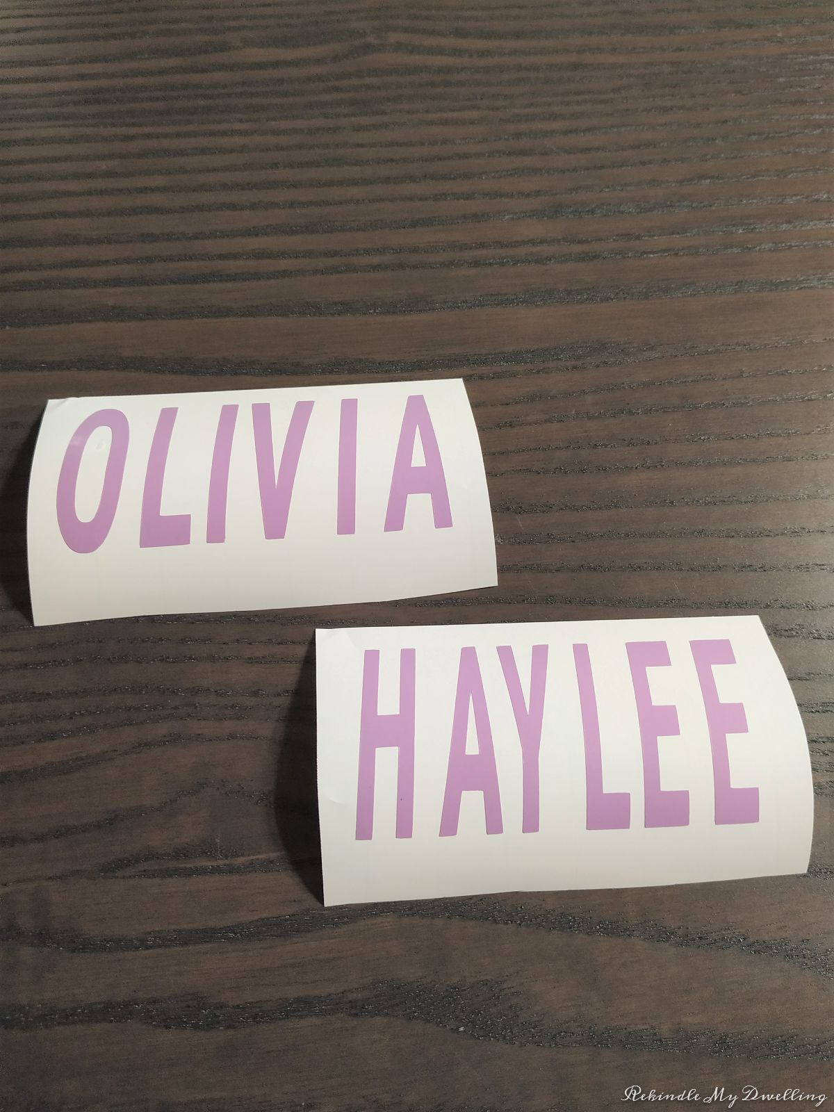 Cut vinyl names.