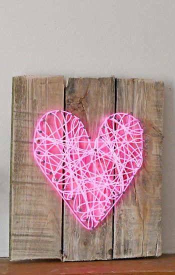 Neon heart sign.