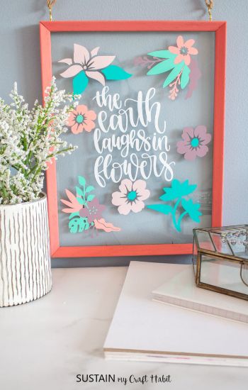 Spring decor crafts for adults with an upcycled frame.