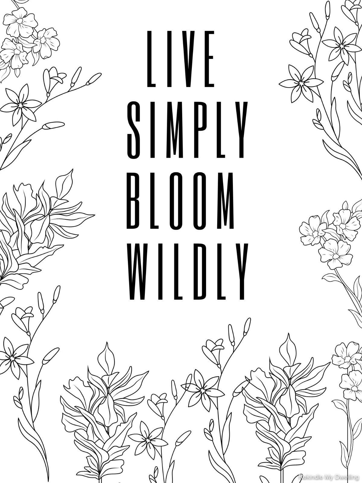 Free minimalist flower printable.