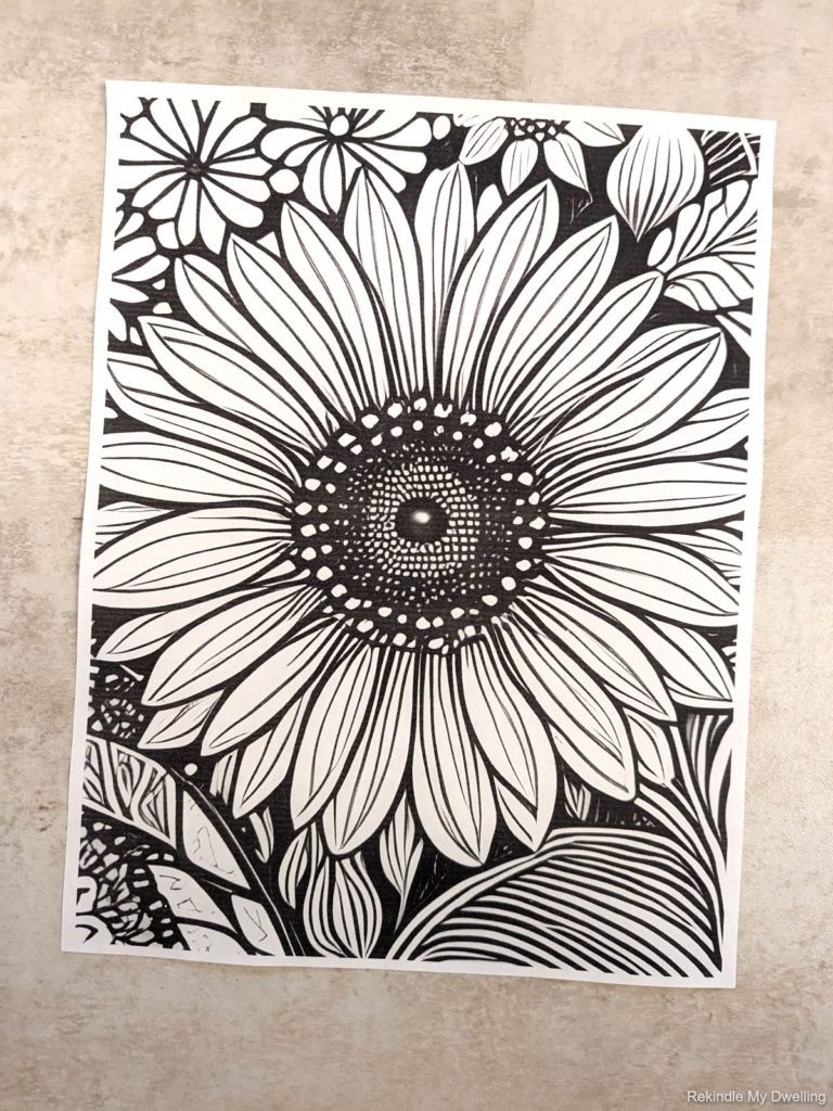 Sunflower coloring page.