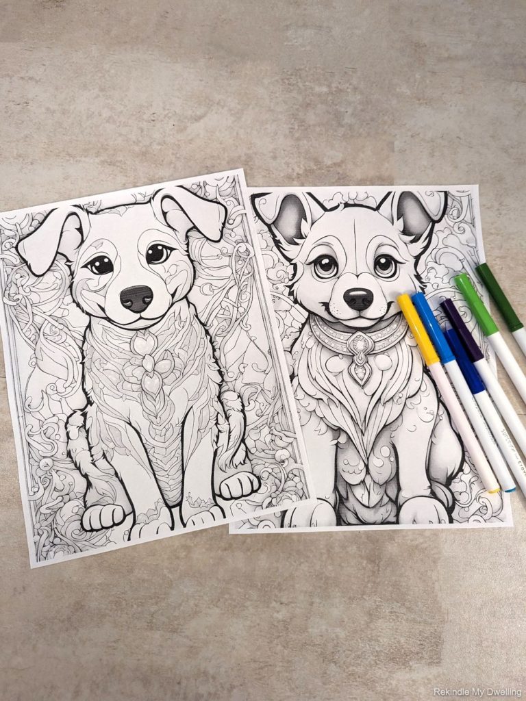 free puppy coloring pages with markers.