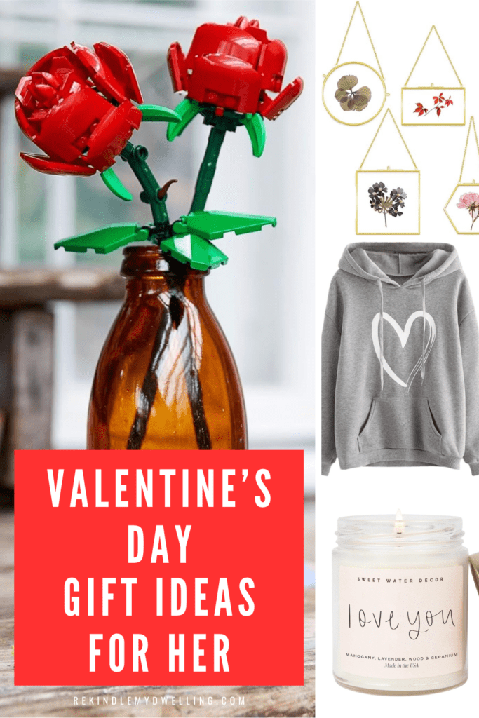 Collage of Valentine's day gifts with text overlay.