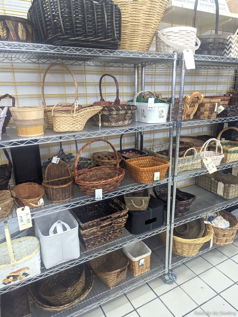 Wicker baskets.